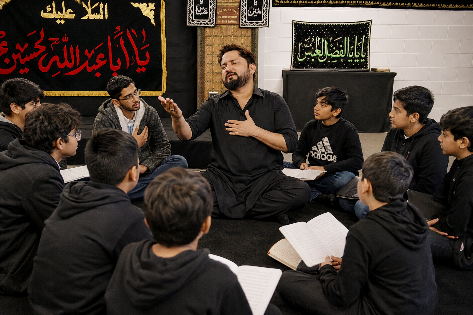 A recitation class in session with the teacher.